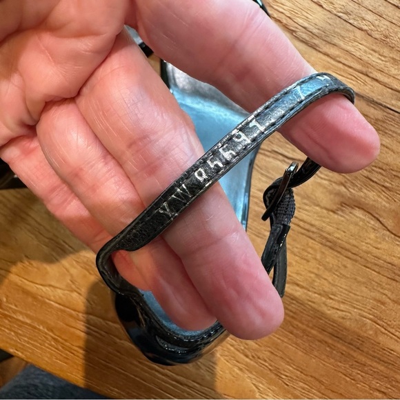 Stuart Weitzman Black Patent Leather Nudistsong Women’s Stiletto Heeled Sandals - Picture 4 of 13